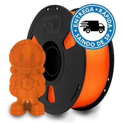 Filamento PLA Premium Laranja Translúcido para Impressora 3D 8