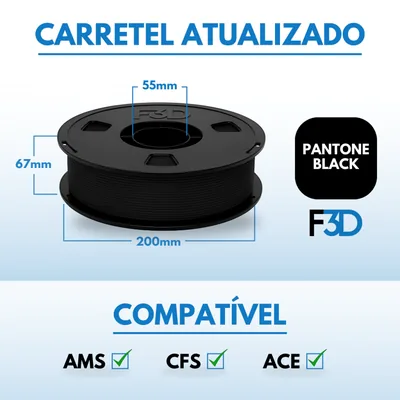 Filamento PLA Premium Preto para Impressora 3D 2