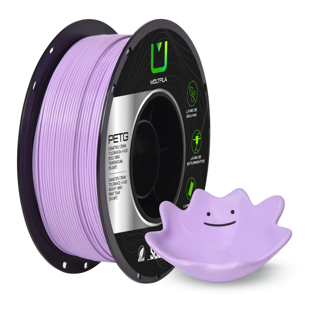 Filamento Multfila PETG Lilás Premium 1,75mm 1kg para Impressora 3D — filamento para impressora 3D