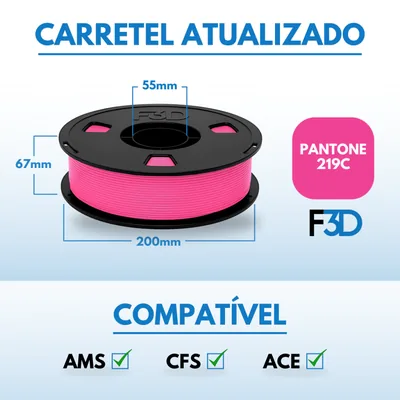 Filamento PLA Premium Rosa para Impressora 3D 2