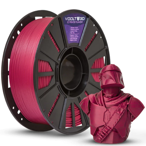 Filamento Voolt3D PLA Vermelho Marsala High Speed Premium - 1Kg para Impressora 3D — filamento para impressora 3D