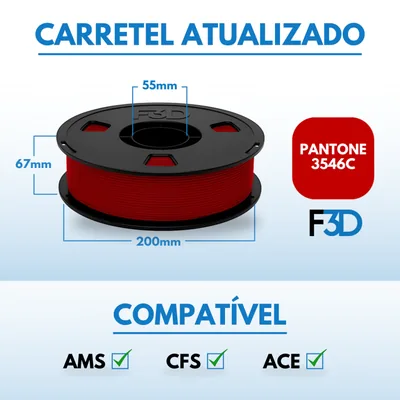 Filamento PLA Premium Vermelho para Impressora 3D 2