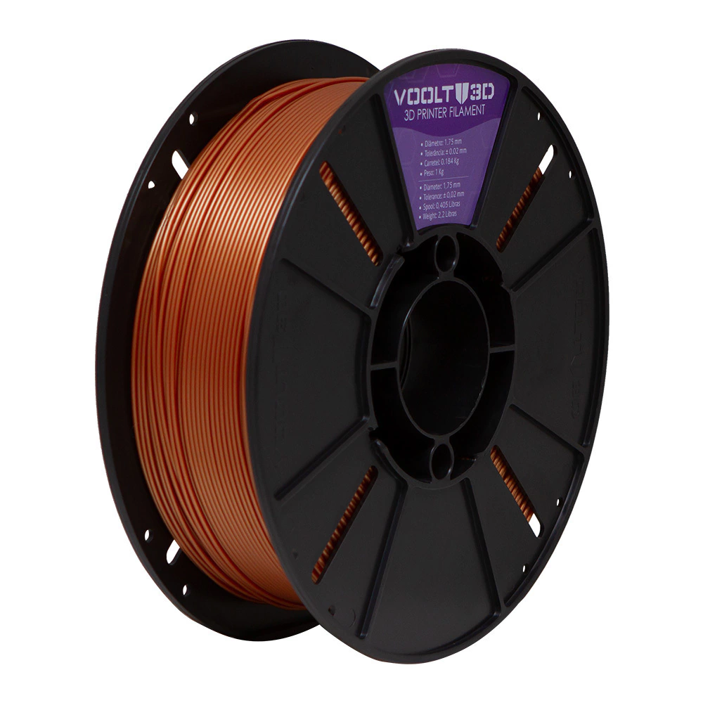 Filamento Voolt3D ABS Cobre Metalizado 1kg para Impressora 3D — filamento para impressora 3D