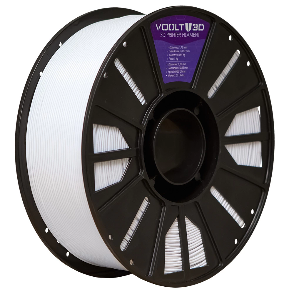 Filamento Voolt3D ABS Branco 1kg para Impressora 3D — filamento para impressora 3D