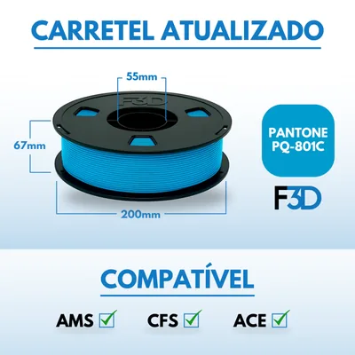 Filamento PLA Premium Azul Celeste para Impressora 3D 2