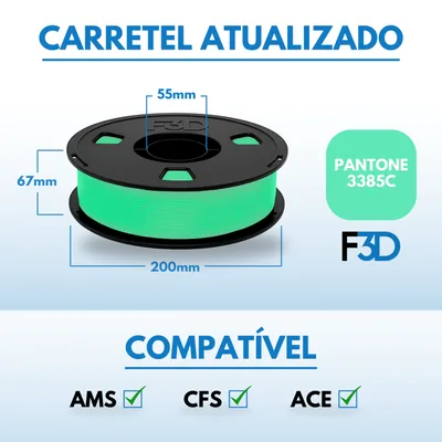 Filamento PLA Premium Verde Menta para Impressora 3D 2
