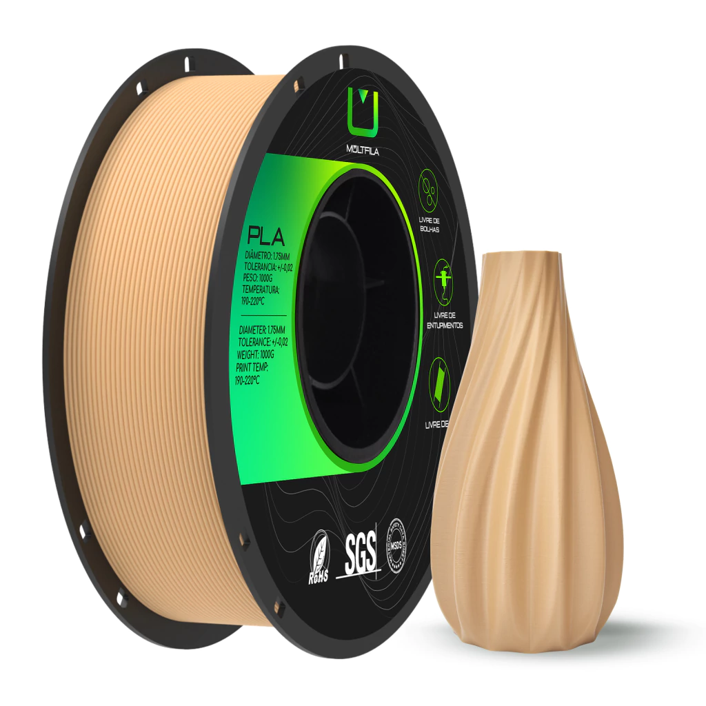Filamento Pla Matte Fosco Areia 1kg Multfila Impressora 3d 1.75mm — filamento para impressora 3D