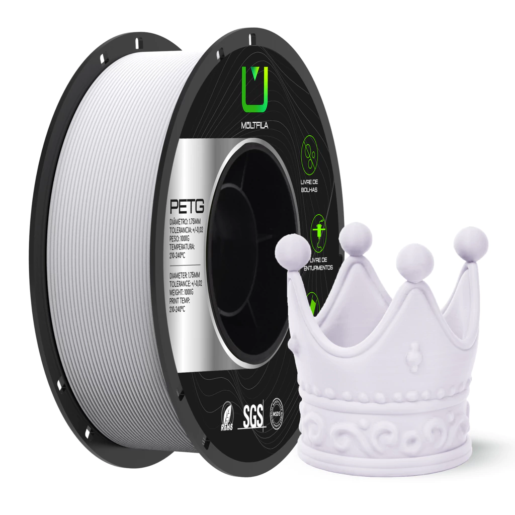 Filamento Multfila PETG Matte Branco Premium 1,75mm 1kg para Impressora 3D — filamento para impressora 3D
