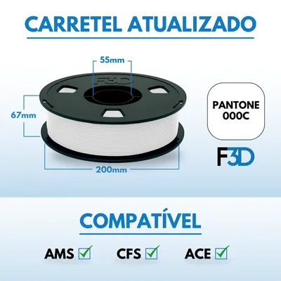 Filamento PLA Premium Branco para Impressora 3D 2
