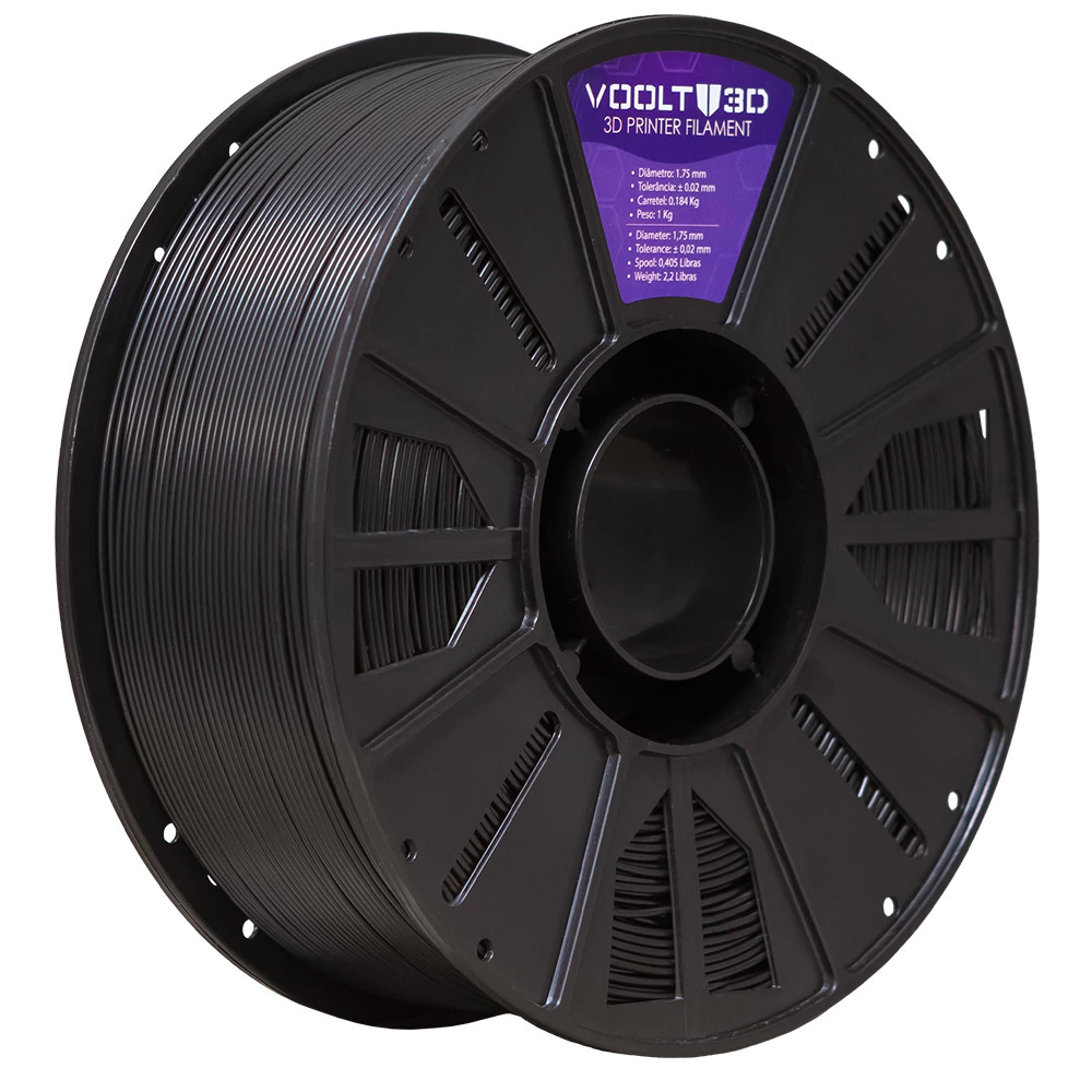 Filamento Voolt3D ABS Preto 1kg para Impressora 3D — filamento para impressora 3D