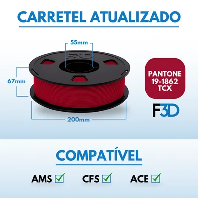 Filamento PLA Premium Vermelho Escarlate para Impressora 3D 2