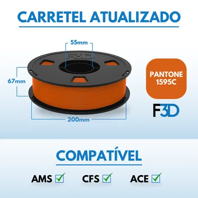 Filamento PLA Premium Laranja para Impressora 3D 2