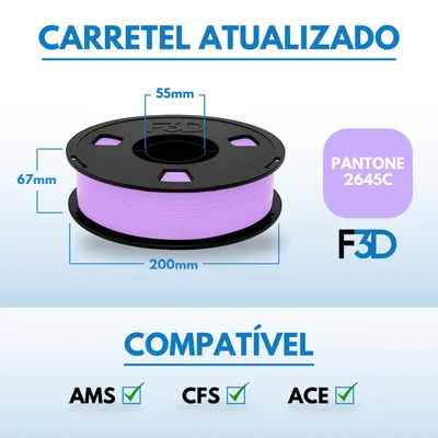 Filamento PLA Premium Lilás para Impressora 3D 2