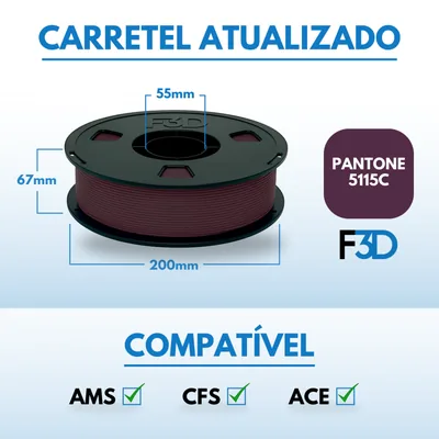 Filamento PLA Premium Bordô para Impressora 3D 2
