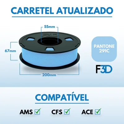 Filamento PLA Premium Azul Bebê para Impressora 3D 2