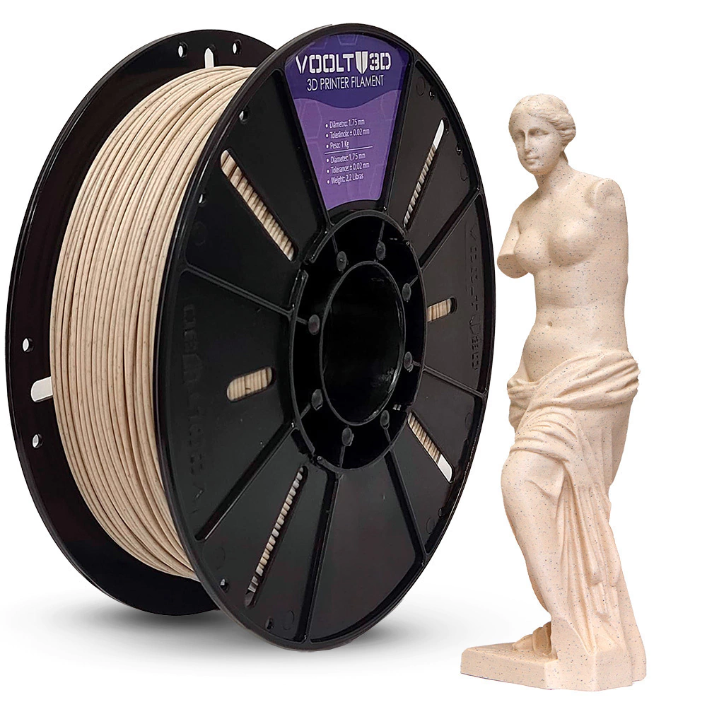 Voolt3D PLA Crema Marfil Stone 1kg para Impressora 3D — filamento para impressora 3D