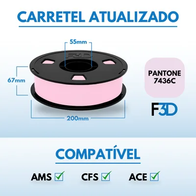 Filamento PLA Premium Rosa Claro para Impressora 3D 2
