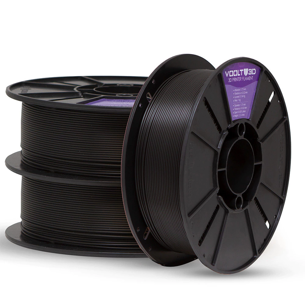 Voolt3D KIT Filamento PLA Preto Velvet 3Kg para Impressora 3D — filamento para impressora 3D