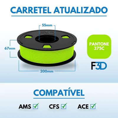 Filamento PLA Premium Verde Limão para Impressora 3D 2
