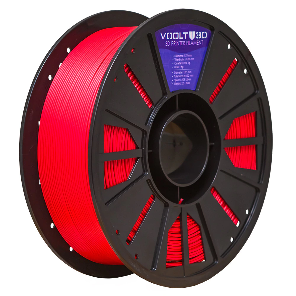 Filamento Voolt3D PLA Vermelho Velvet 1kg para Impressora 3D — filamento para impressora 3D