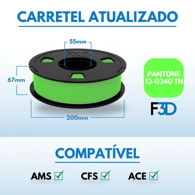 Filamento PLA Premium Verde Neon para Impressora 3D 2