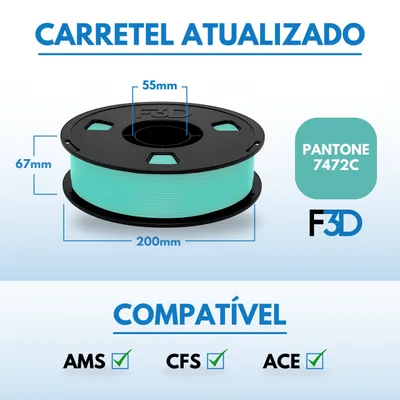 Filamento PLA Premium Verde Água para Impressora 3D 2